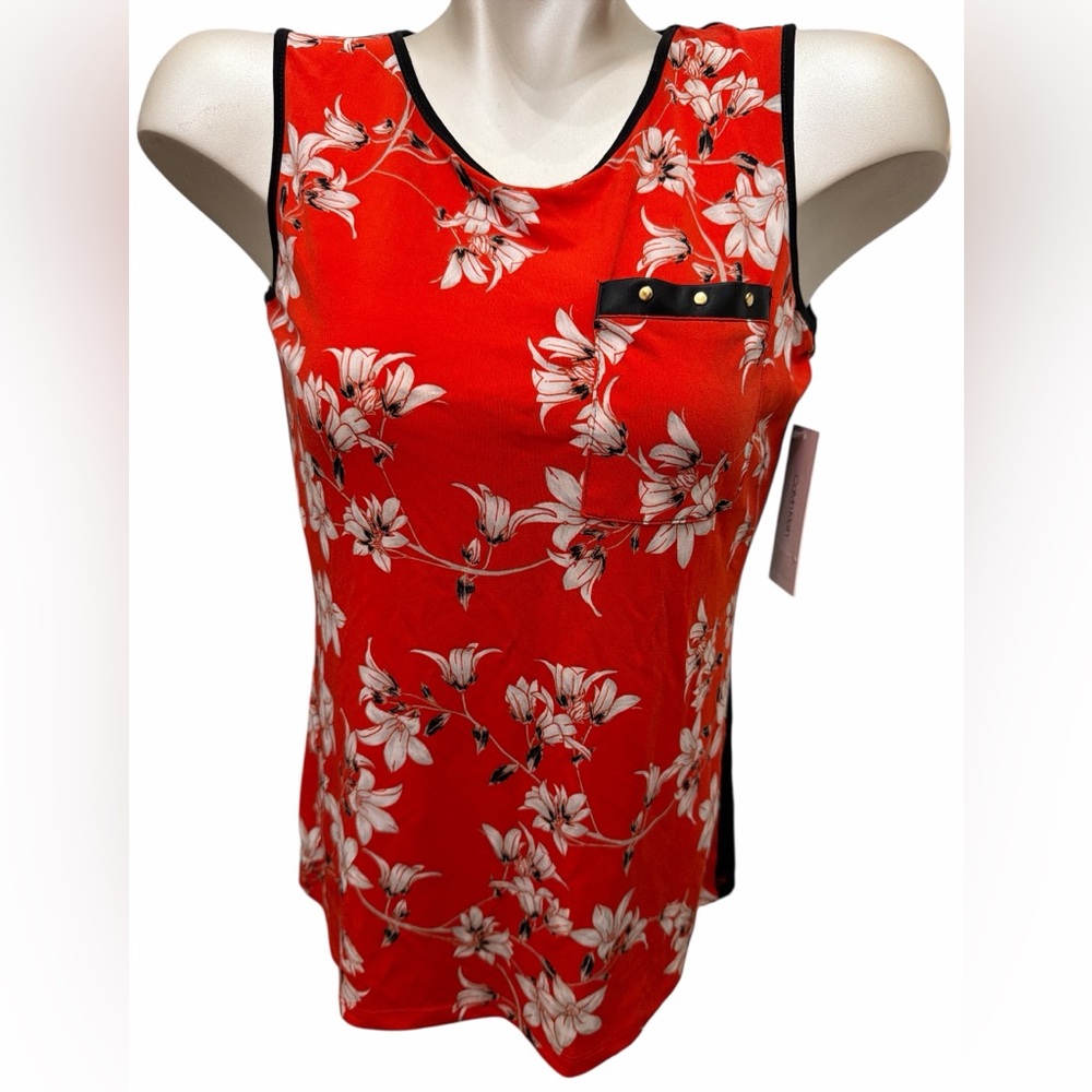 Calvin Klein Red Floral Tank Top